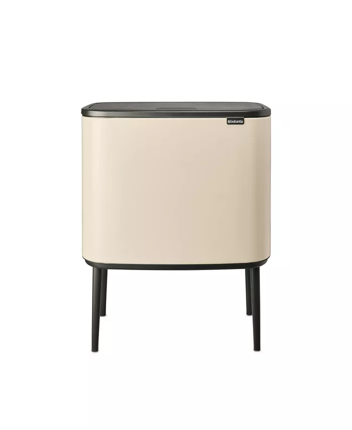 Brabantia Bo Touch Top Dual Compartment Recycling Trash Can， 3 plus 6 Gallon， 11 plus 23 Liter
