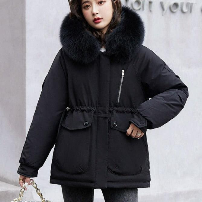 Casaco Feminino Artemis™ com Gorro e Interior em Pelúcia / Esbanje Muito Estilo & Classe Neste Inverno!