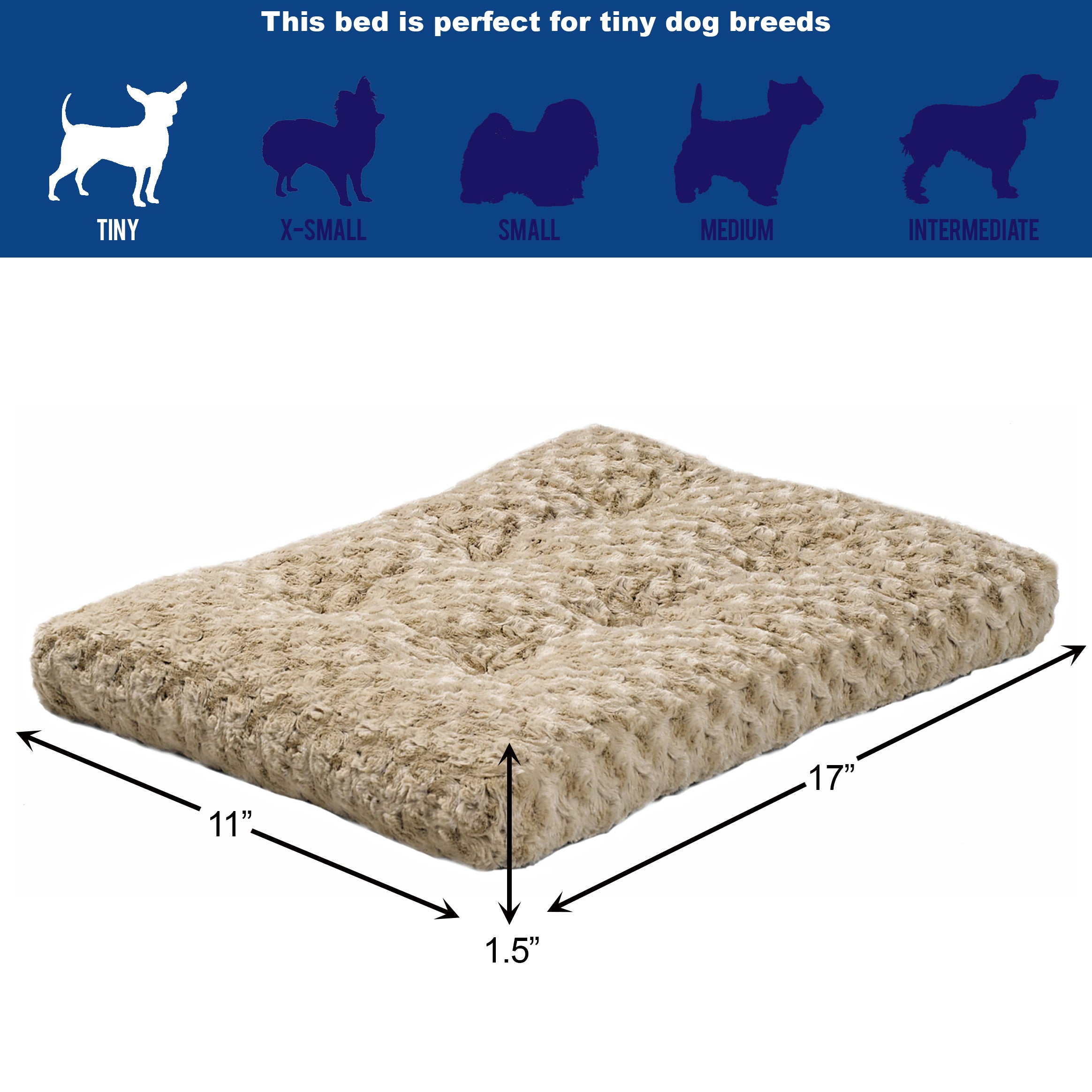 MidWest Quiet Time Dog Bed and Crate Mat， Deluxe Ombre Swirl， 18