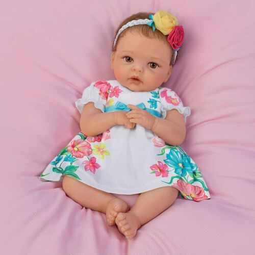 The Ashton-Drake Galleries Pretty and Petite Presley TrueTouch™ Silicone Lifelike Baby Girl Doll by Cheryl Hill 16"-inches