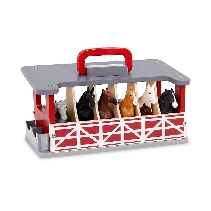 Terra by Battat Carry and Go Wooden Horse Stable Playset