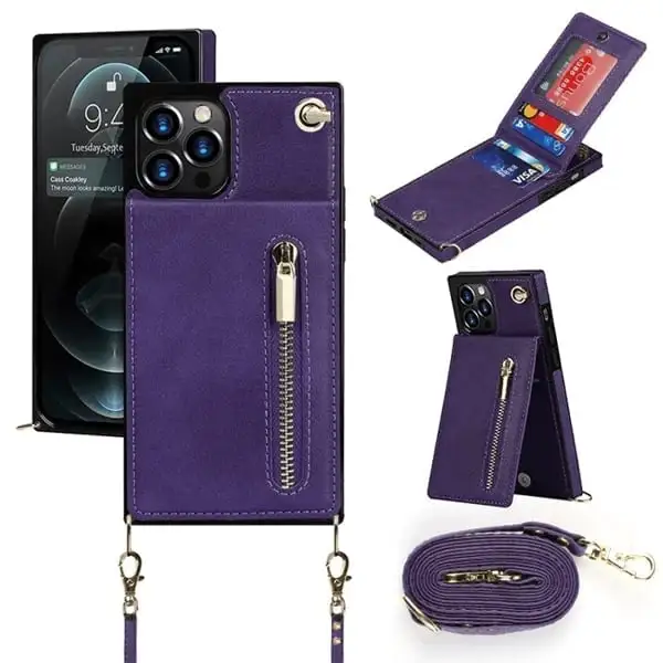 (2023 HOT SALE - 48% OFF)Crossbody Wallet iPhone Case-Credit Card Hold