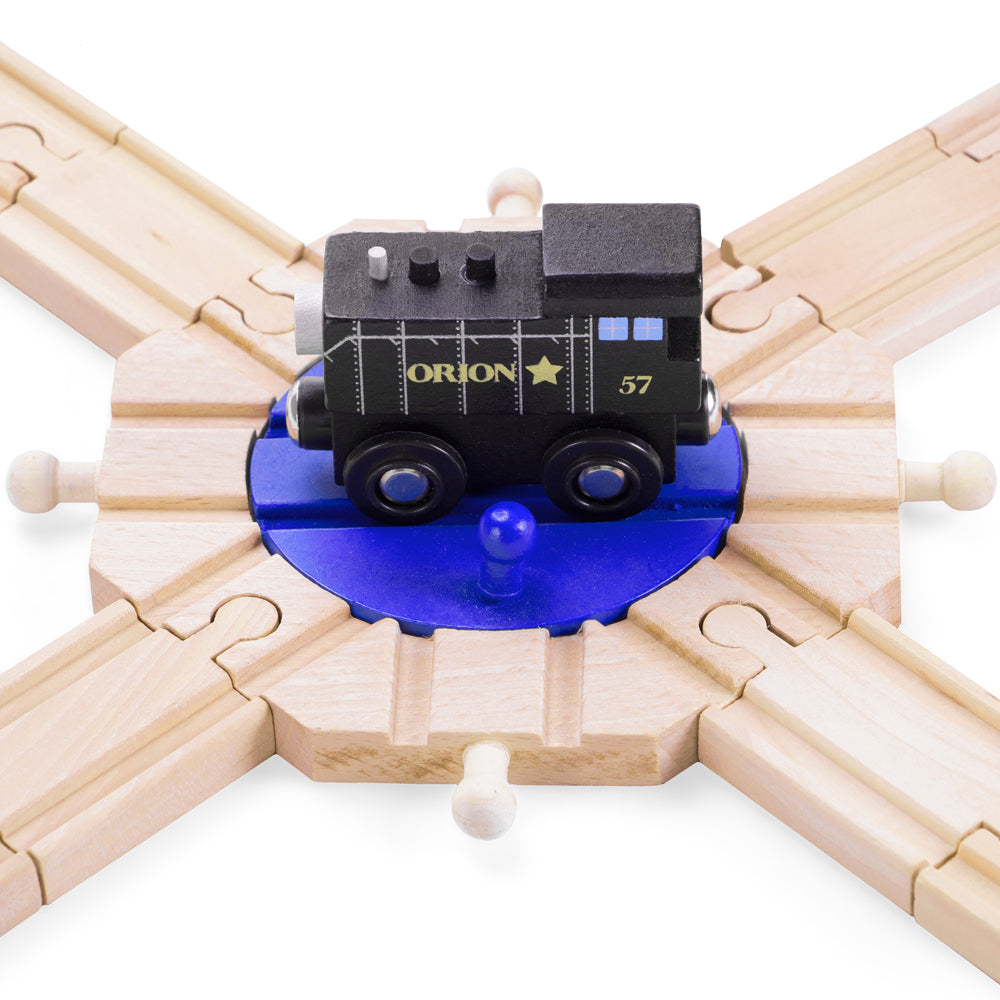Conductor Carl Train Track Turntables (2-pack) | Wooden Toy Train Accessories