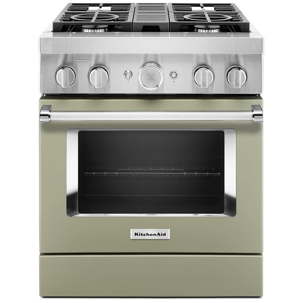 KitchenAid 30-inch Freestanding Dual Fuel Range with Even-Heat�True Convection KFDC500JAV