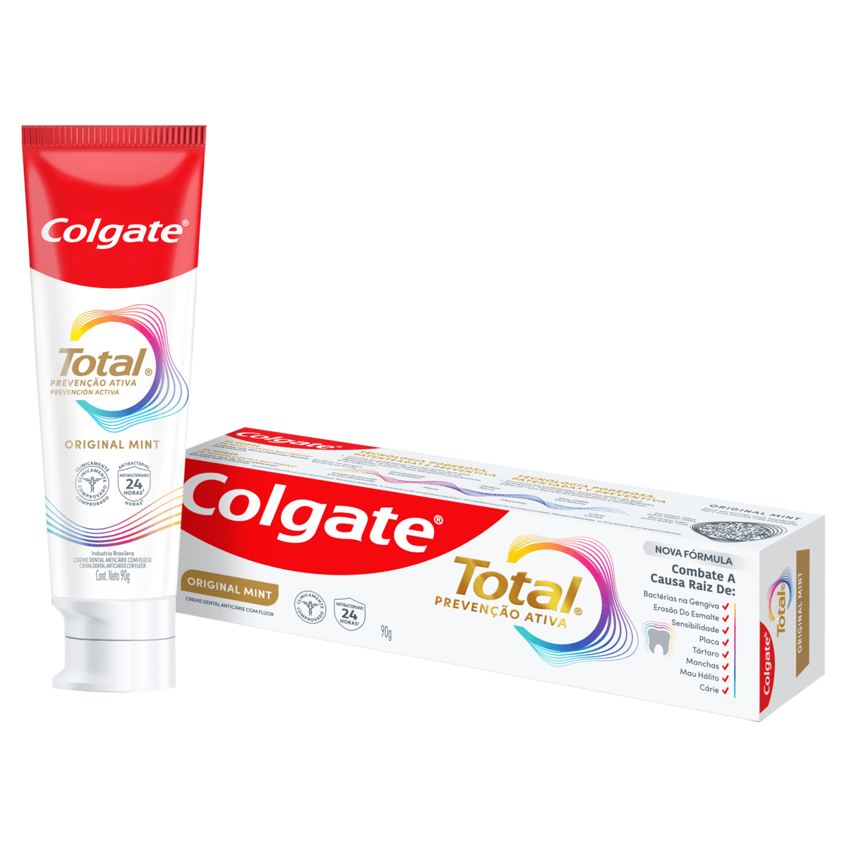 Creme Dental Original Mint Colgate Total Prevencao Ativa Caixa 90g