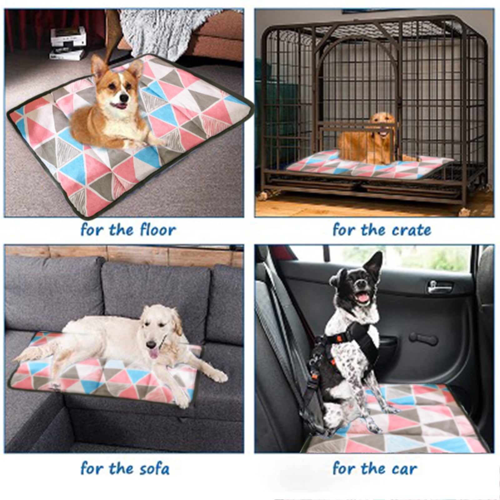 Pet Sleep Cooling Mat Breathable Pet Crate Bed Mat Kennel Pad Cage Cushion for Dog Cat，Linen