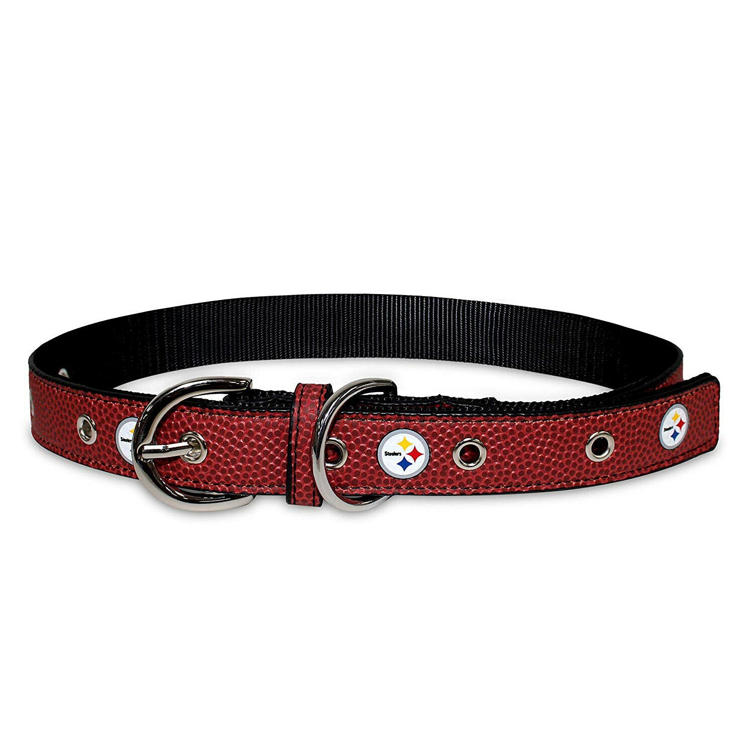 Pets First NFL Pittsburgh Steelers Best Dog Collar NFL Signature PRO PVC-Leather Premium - Large