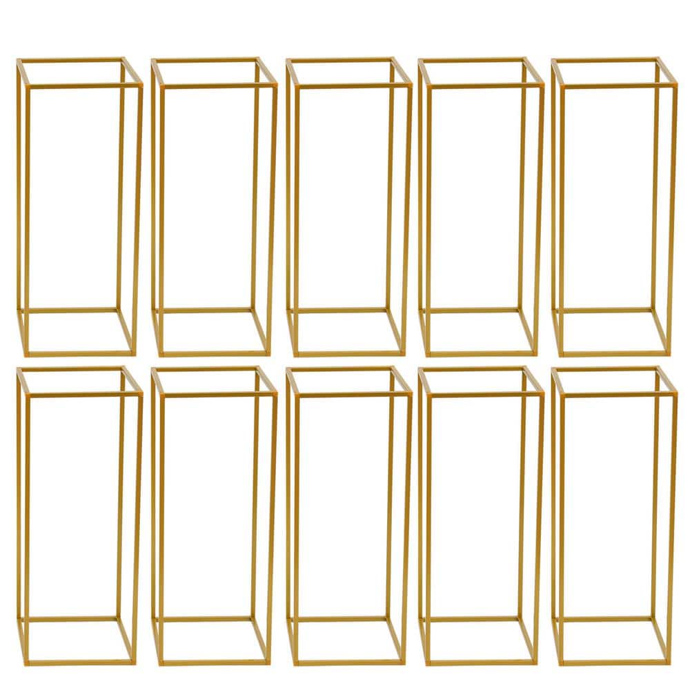 YIYIBYUS 10-Pieces Metal Gold Wedding Flower Stand Party Wedding Decoration Stand Flower Display Rack OT-ZJGJ-3722-1