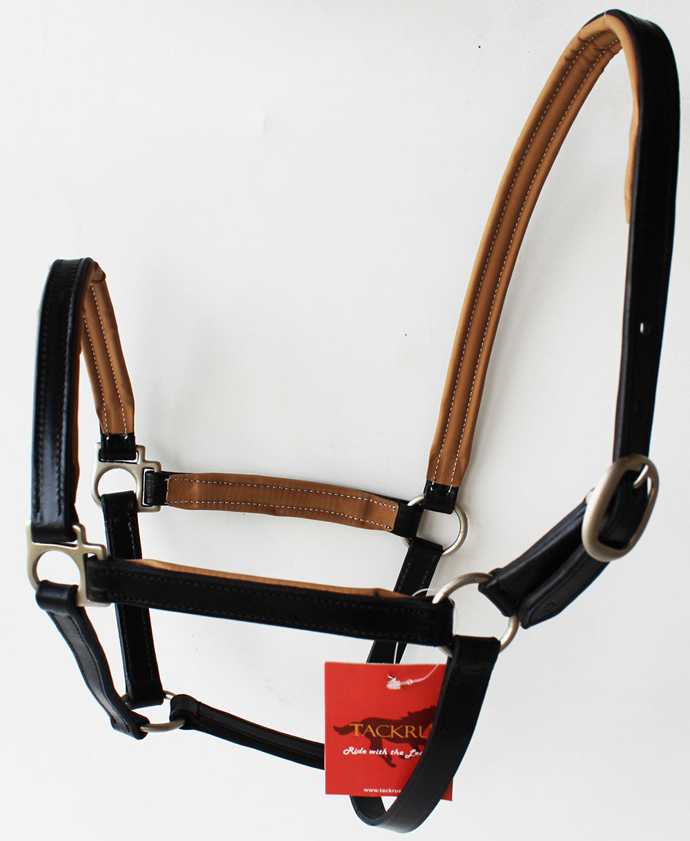 Horse English Padded Leather Western  Show Halter Tan Full 803209TNF