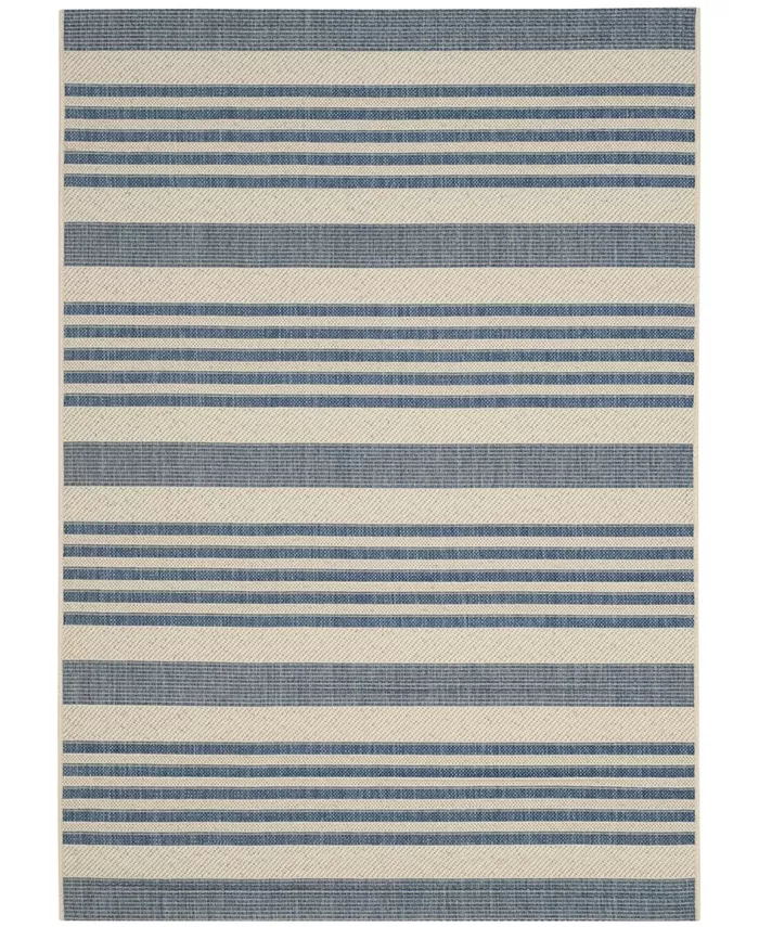 Safavieh Courtyard Beige and Blue 4' x 5'7
