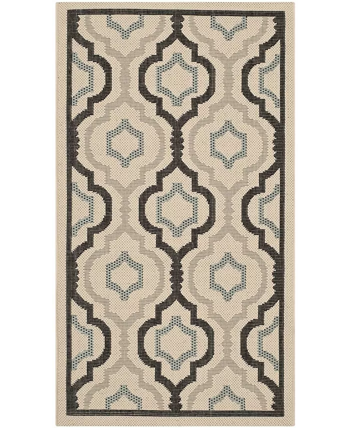 Safavieh Courtyard Beige and Black 4' x 5'7