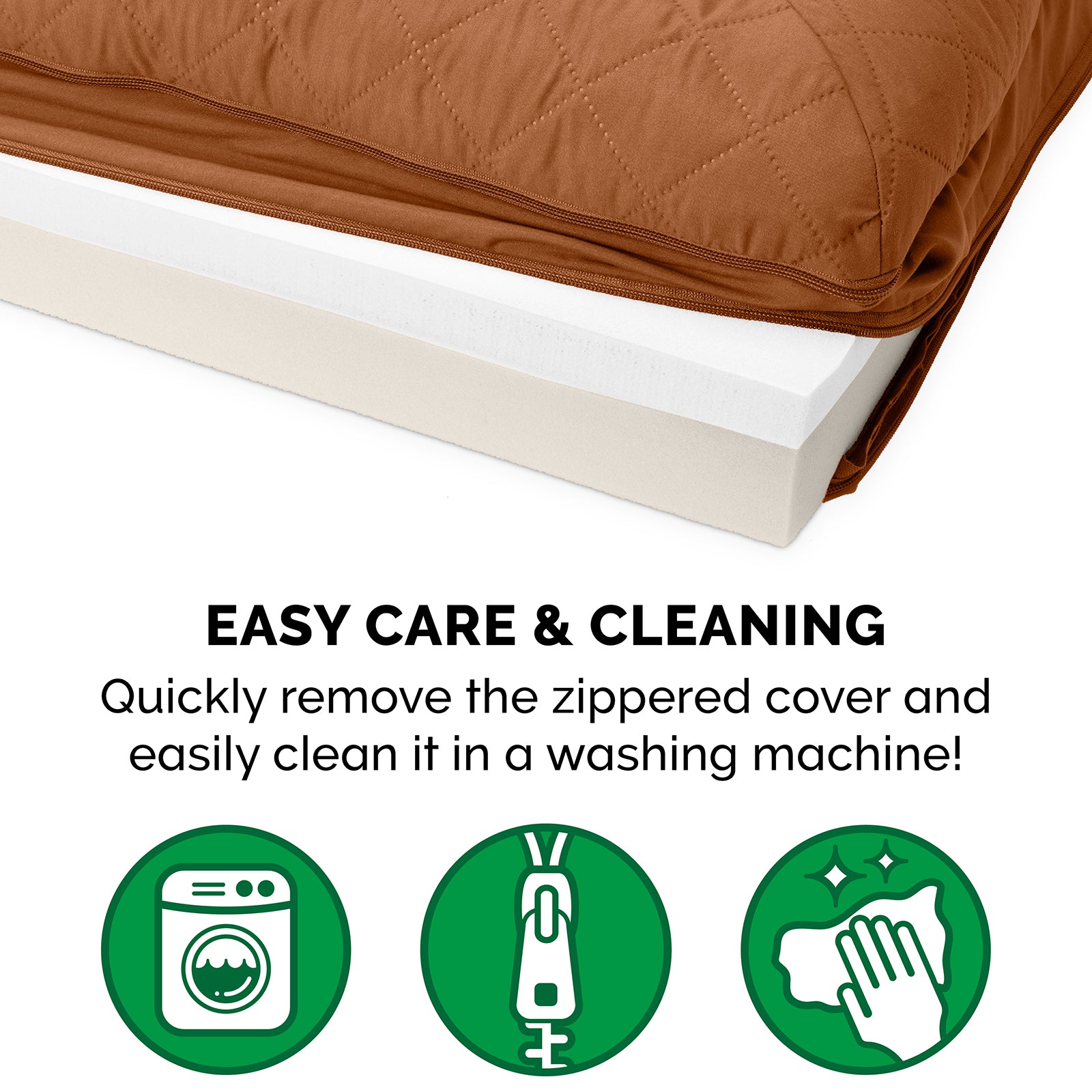 FurHaven Pet Products | Memory Foam Quilted Sofa Pet Bed for Dogs and Cats - Toasted Brown， Medium