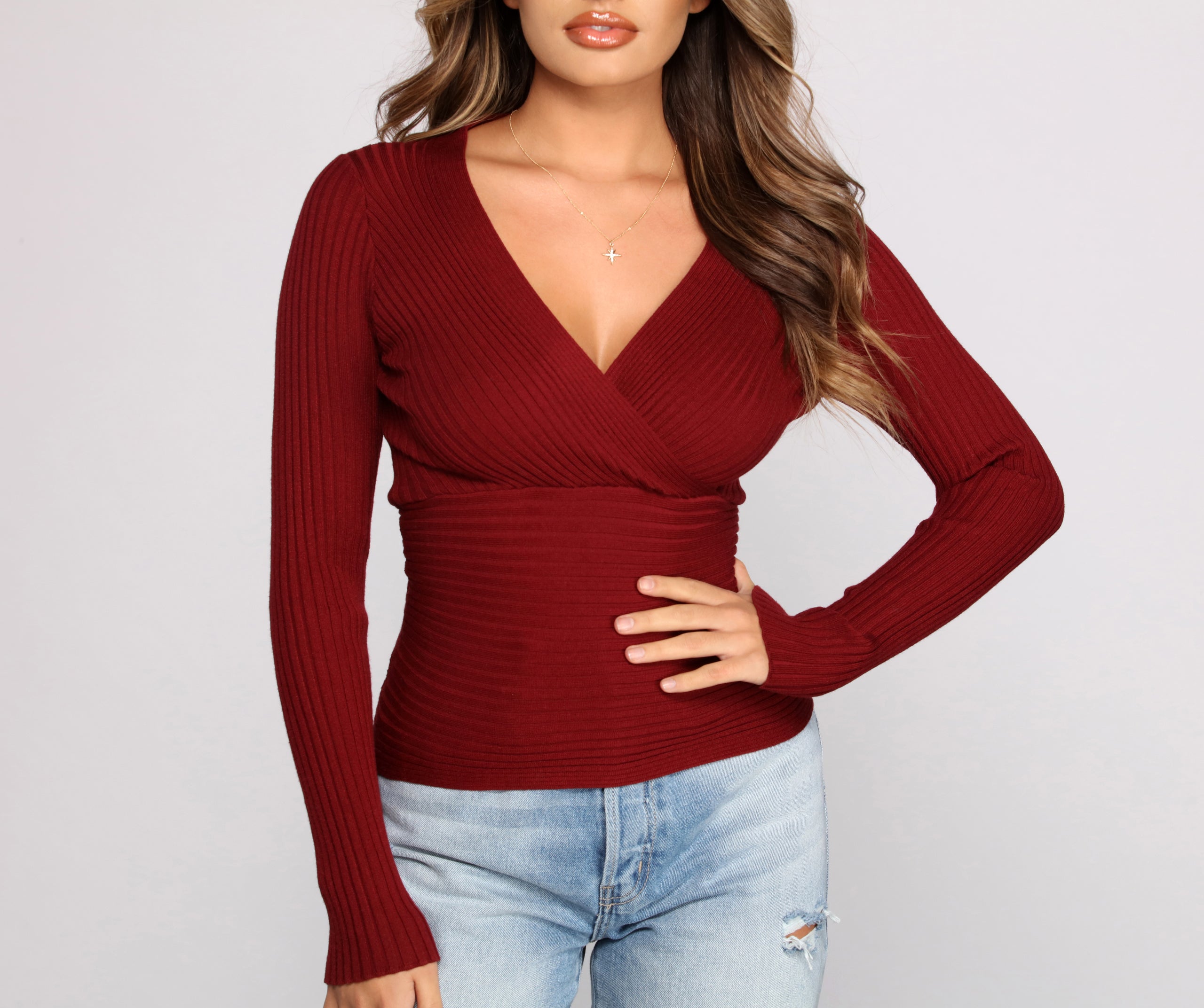 Cozy Ribbed Knit Long Sleeve Top