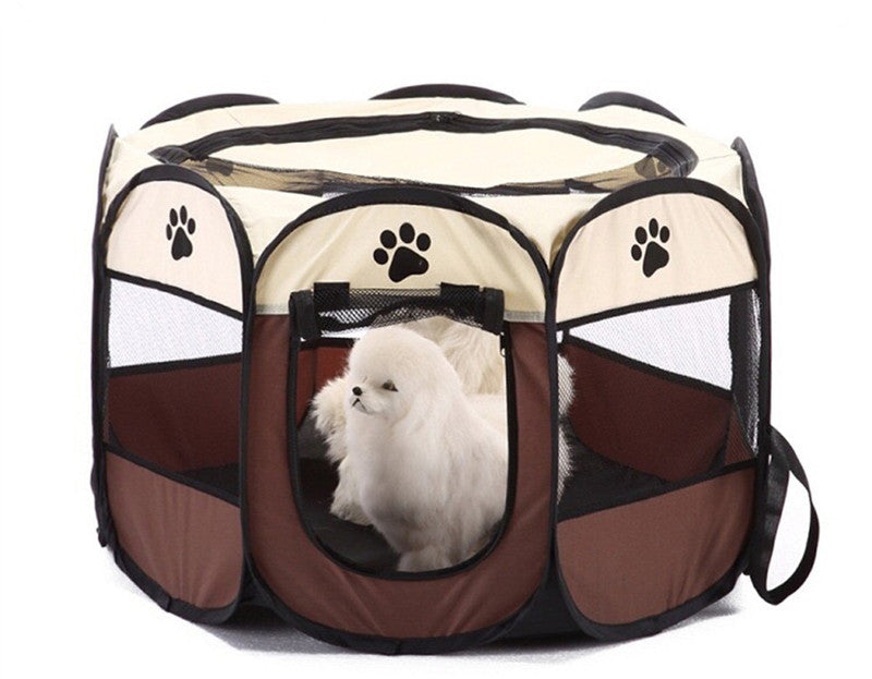 Walfront Pop-Up Foldable Dog Playpen， Red
