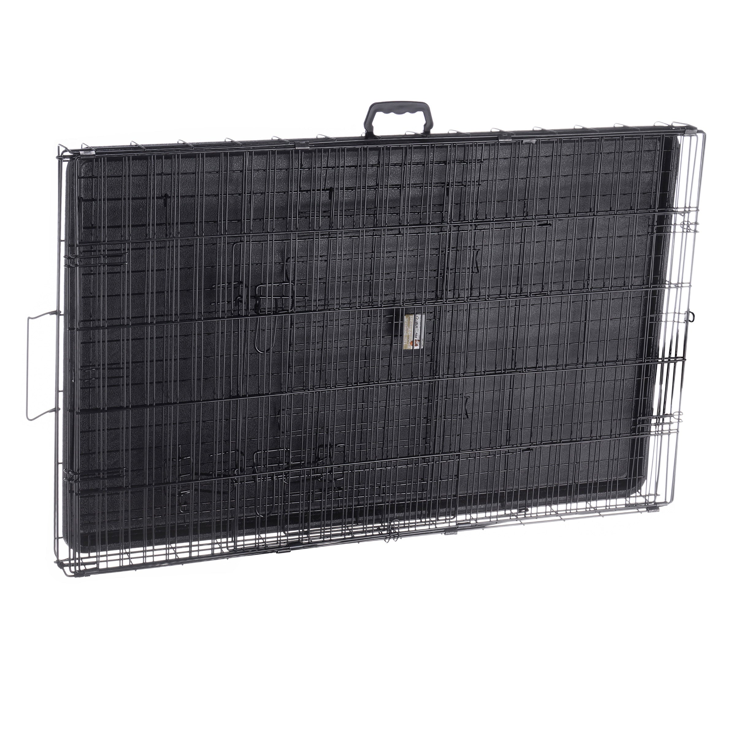 Dog Kennel - 42-inch Dog Crate with Doors for Front and Side Access - Collapsible Dog Crate with Divider Wall Panel for Large Dogs by Petmaker (Black)