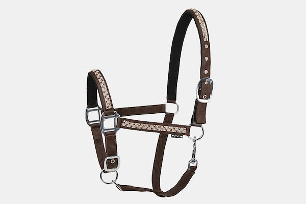 Lettia Square Bling Breakaway Halter- Brown/LCD- Oversize