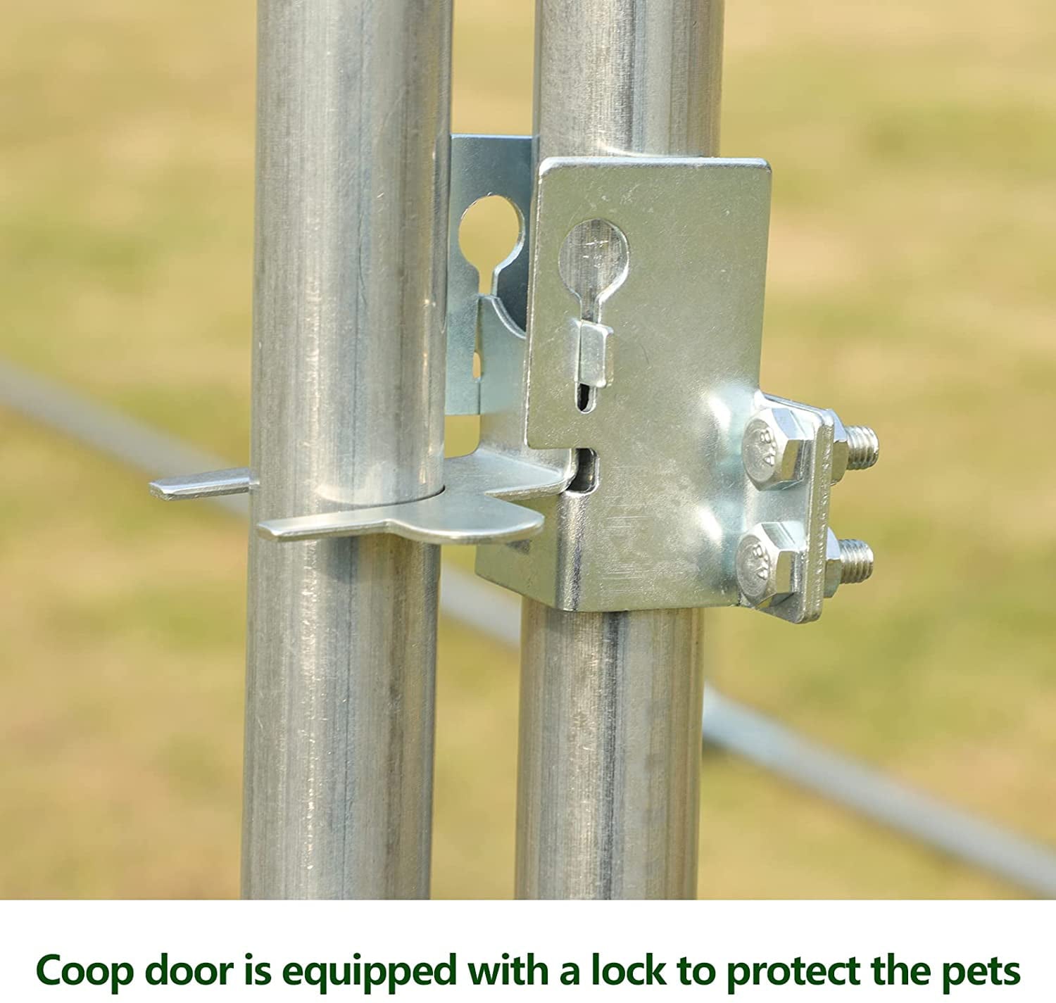 MAGIC UNION Large Metal Chicken Coop Backyard Hen House Outdoor Duck Cage with Waterproof Cover