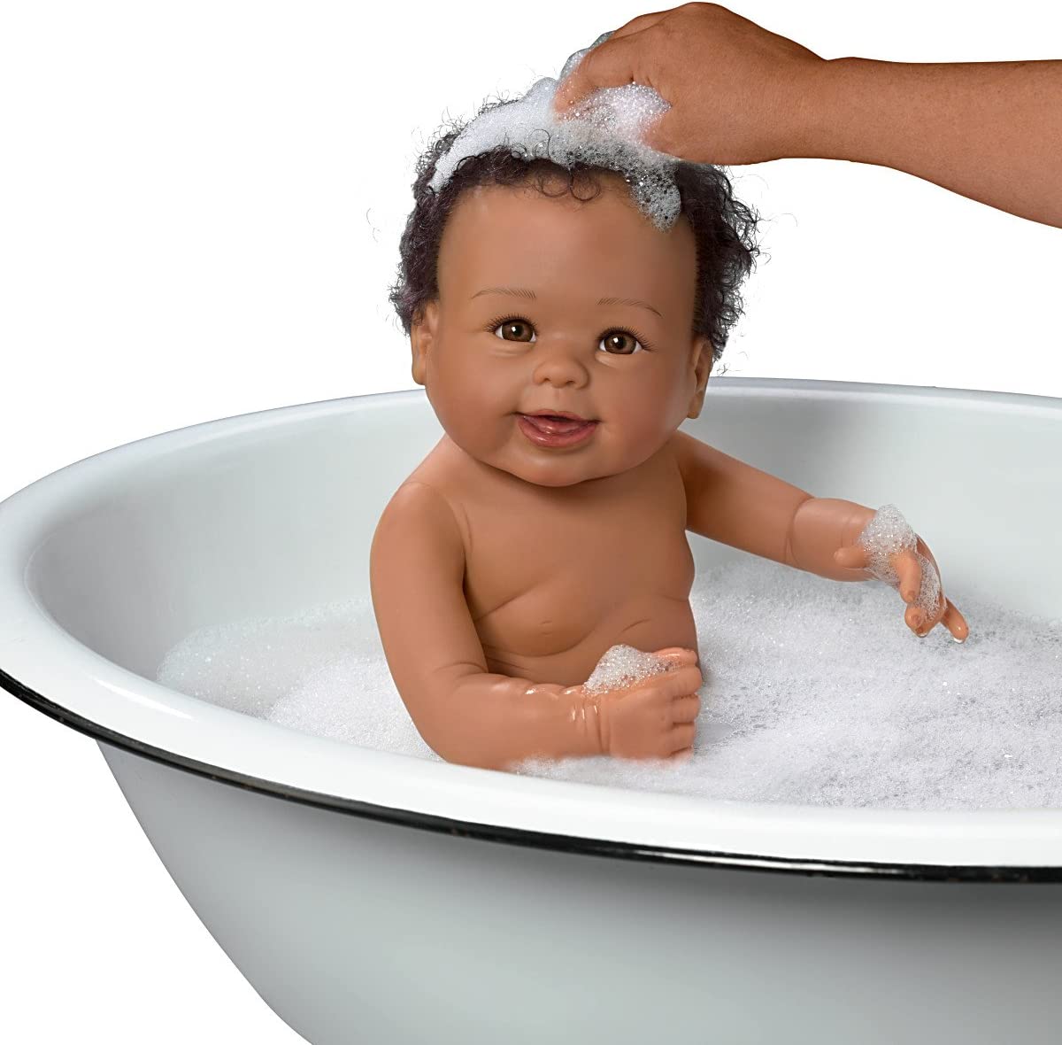 The Ashton-Drake Galleries Linda Murray "Rub-A-Dub-Dub, Layla" Washable African American Black Baby Doll with Ducky Towel and Accessories , 17.5-Inch/44.5-cm