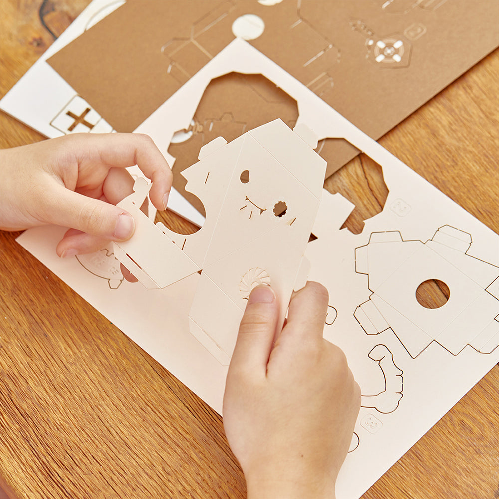 ROBOTRY Moving Paper Robots Making Kit， Arr | Spur Gear - Learn Very Basic 5 Robot Mechanisms