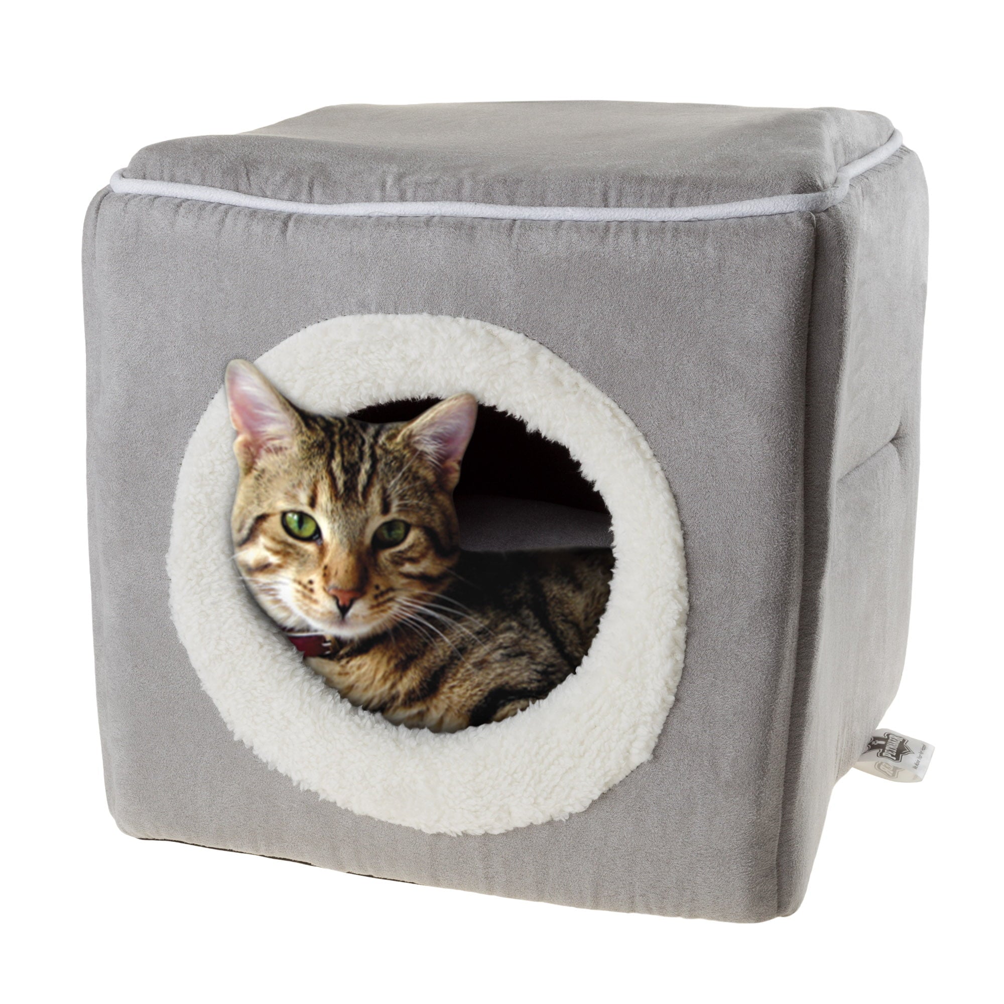 Petmaker Cozy Cave Pet Cat Bed， Gray