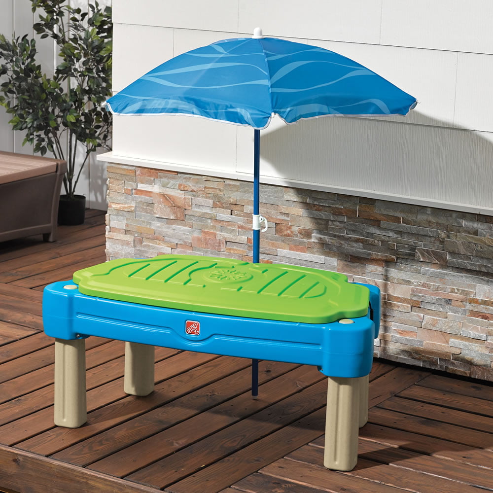 Cascading Cove Toddler Sandbox Water Table Cover and Umbrella
