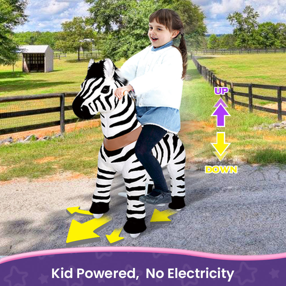 PonyCycle Ride on Zebra Toddler Ride on Toys (with Brake/ 30