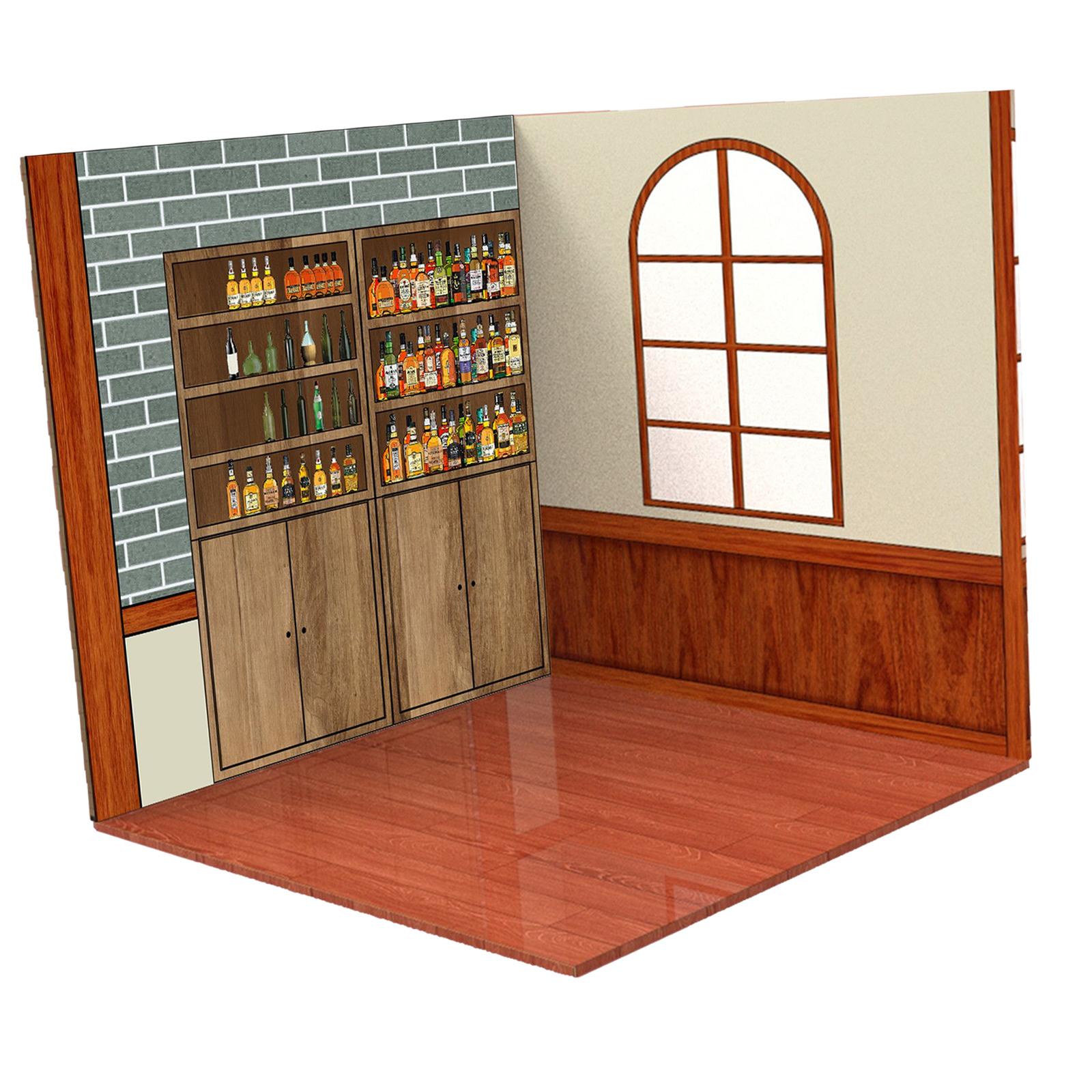 1:12 Backdrop Scene Layout Display Background Vehicle Model Showcase ama Organizer for Action Figures Diecast Car Dolls Pub