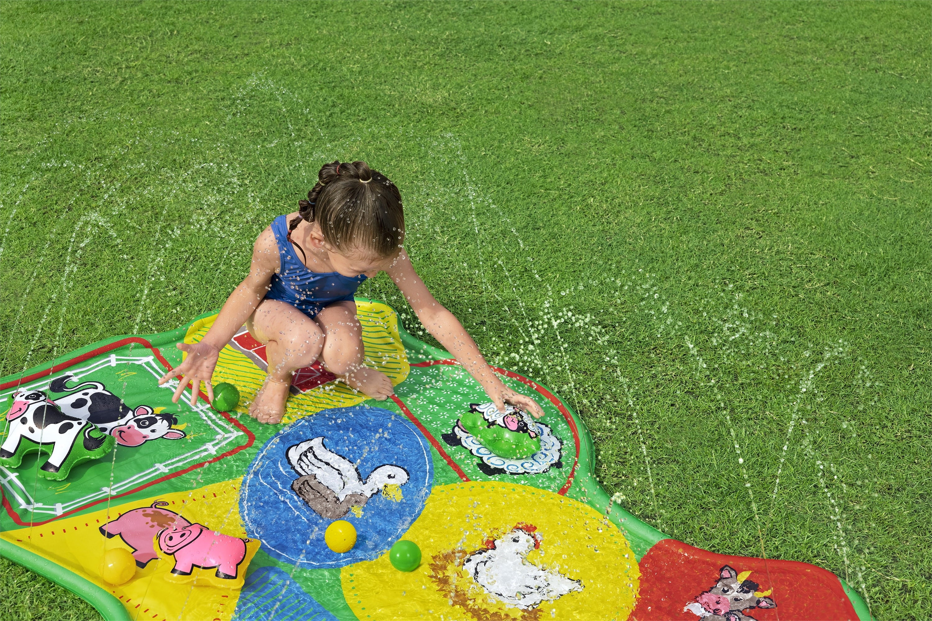 H2OGO! Lil' Barnyard Babies Toddler Multicolor Sprinkler Splash Pad 65 in. x 44 in.