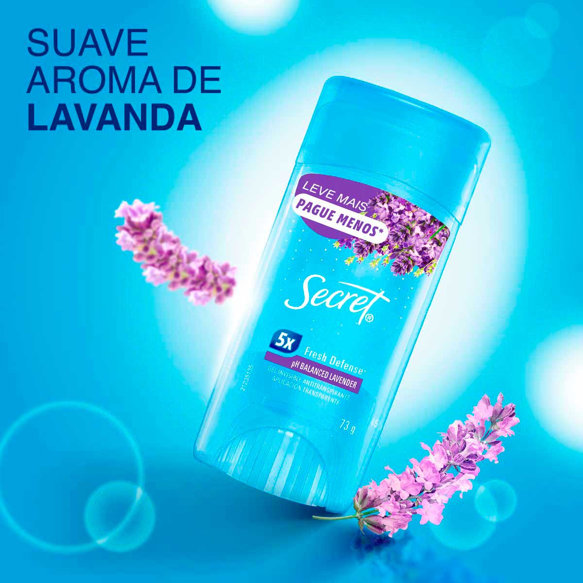 Antitranspirante Gel Lavender Secret 73g Leve Mais Pague Menos