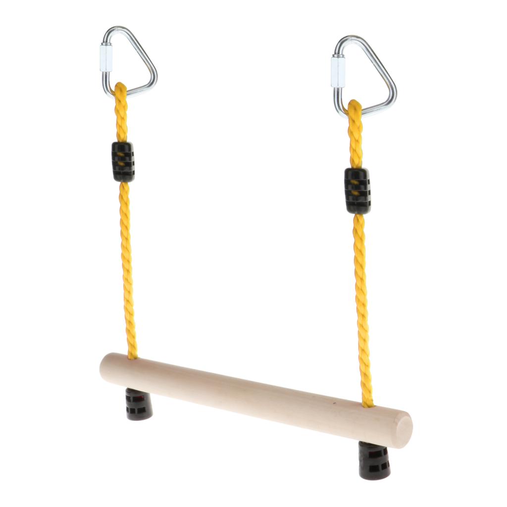 Kids Rope Ladder Rod Childrens Outdoor Climbing Frame Bar Tree yellow