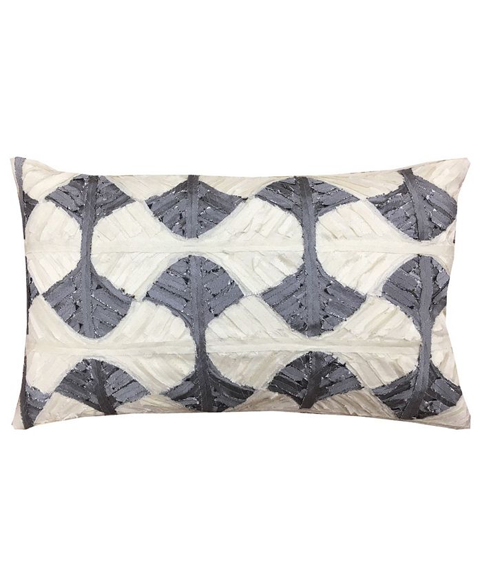 Mod Lifestyles Gold Collection Linden Leaves Applique Lumbar Pillow， 12