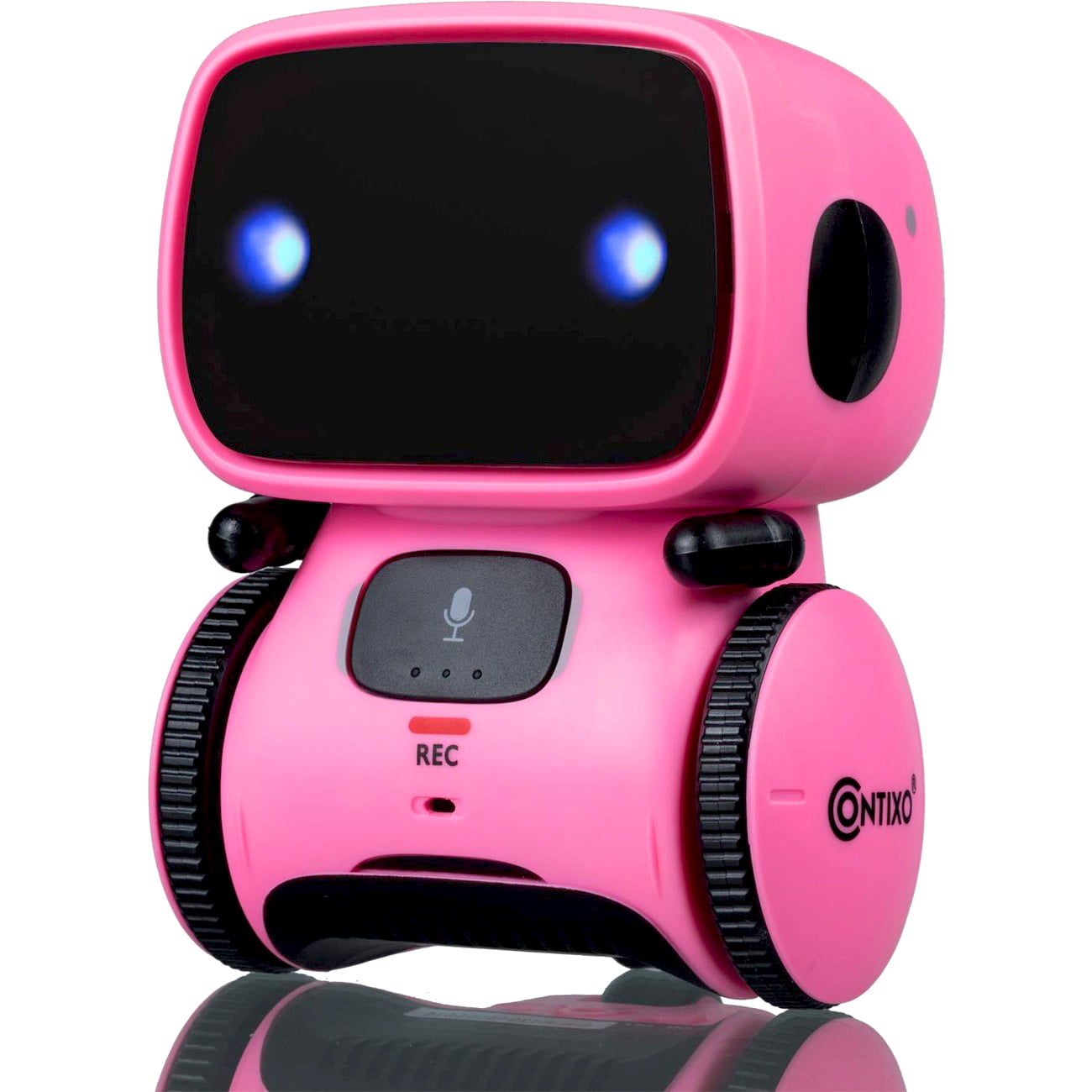 Contixo Kids Smart Robot Toy Mini Robot Talking Singing Dancing Interactive Voice Control Touch Sensor Speech Recognition Infant Toddler Children Robotics - R1 Pink