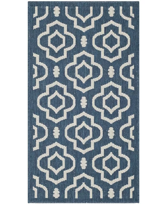 Safavieh Courtyard Navy and Beige 2'7