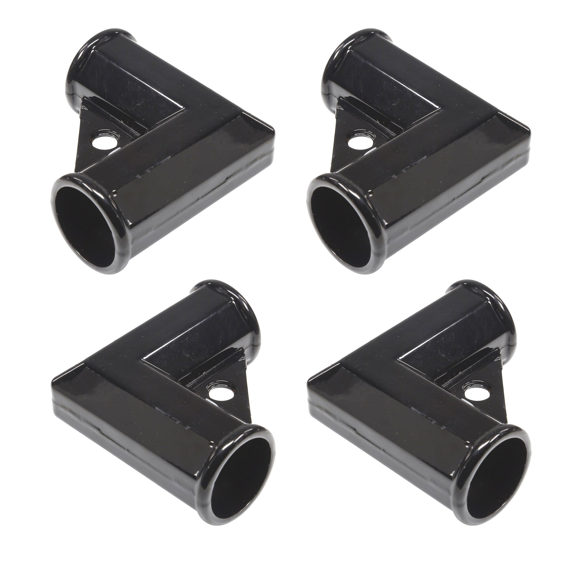 1 3/8" x 1 3/8" Black Chain Link Fence Gate Corner | Black Aluminum Gate Corner | Gate Elbow | Pack of 4