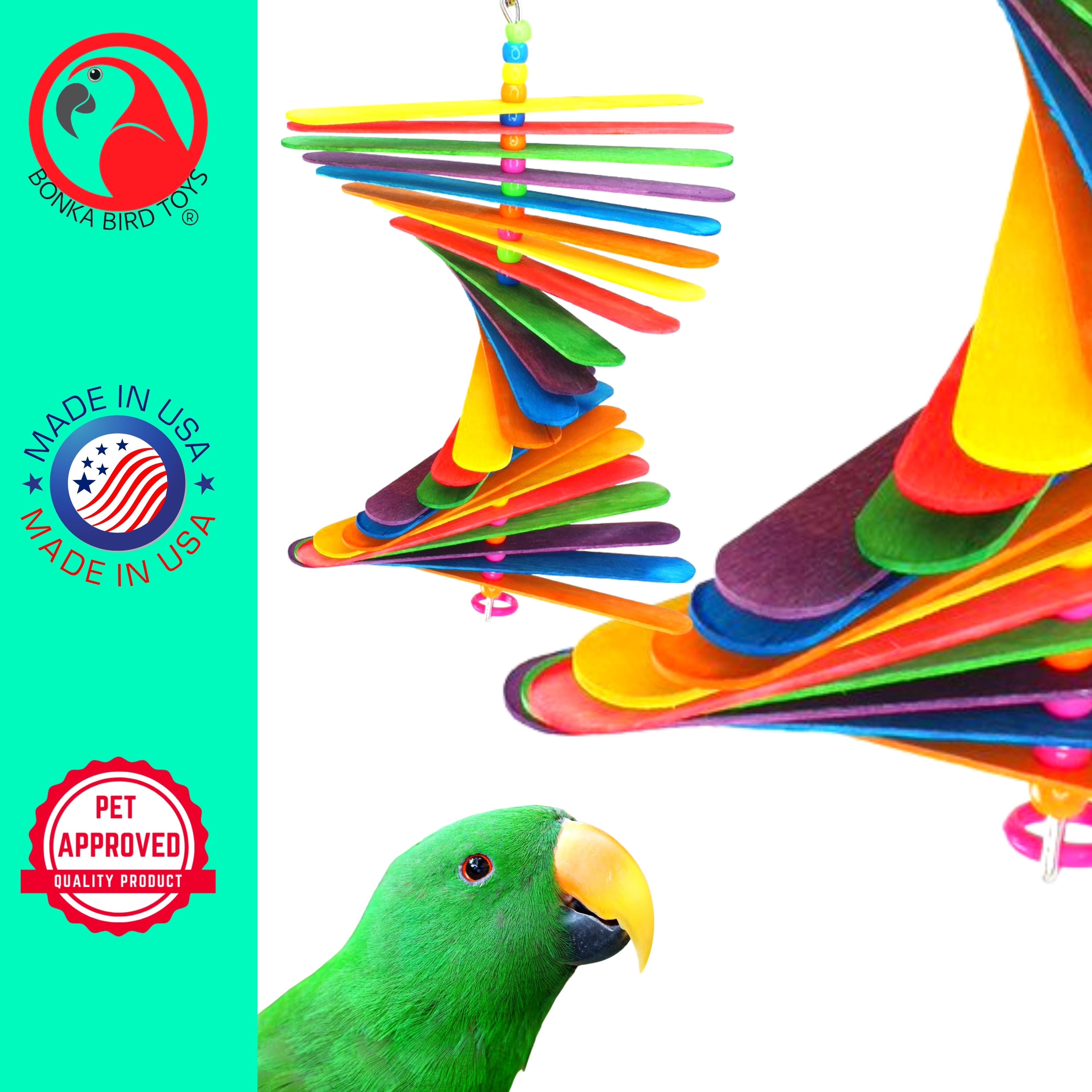 Bonka Bird Toys 867 Big Stick Colorful Wood Chew Beak Parrot Parrotlet Budgie Macaw African Grey