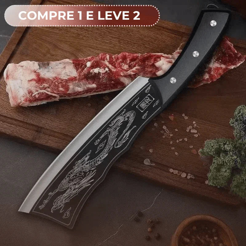 (Promoção Compre 1, Leve 2) Cutelo Japonês Shenlong™ em Aço Inoxidável  / Robusto, Afiado e Durável como Nenhum Outro!