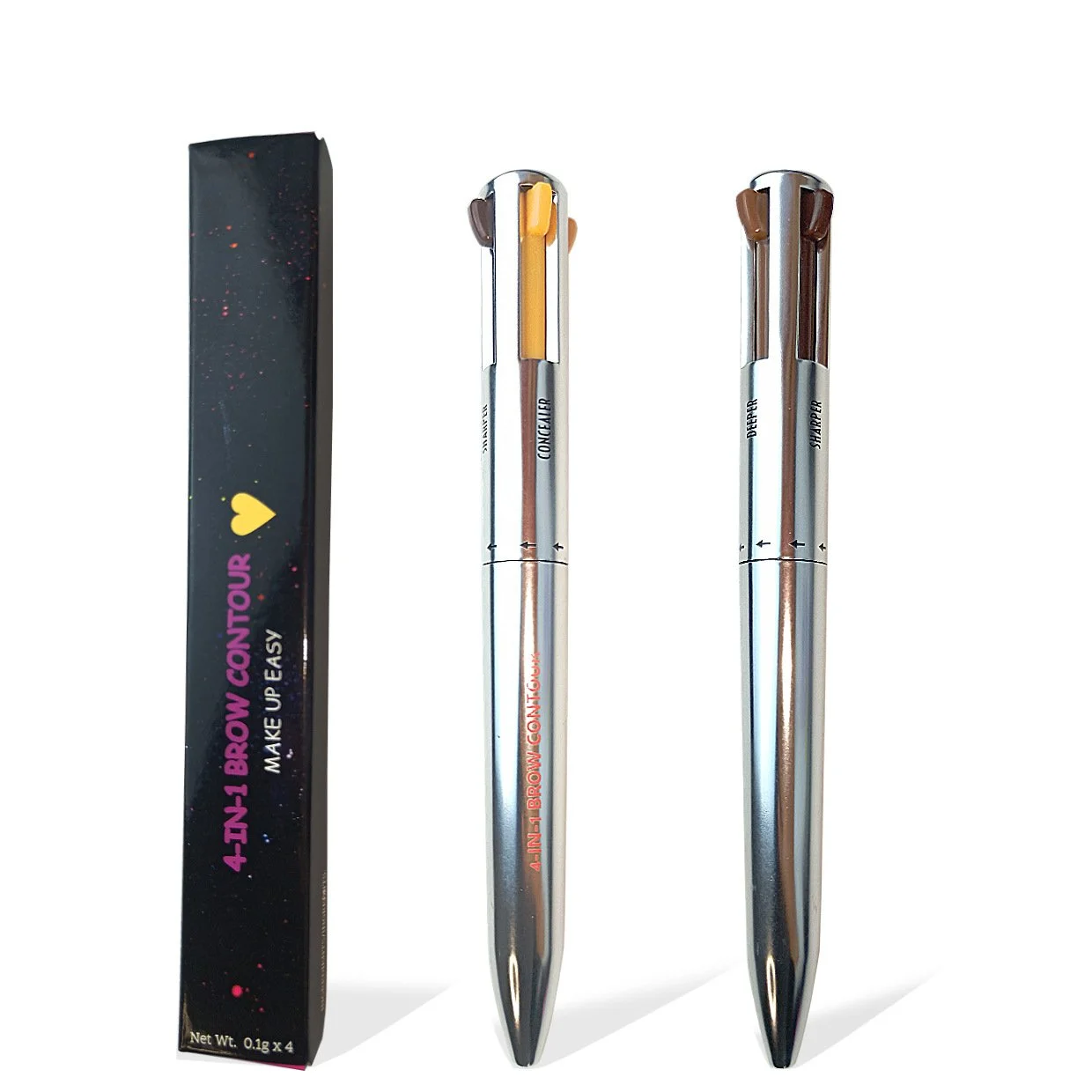 Private Label 4 in1 Easy To Eyebrow Contour Defining Waterproof Eyebrow Pencil