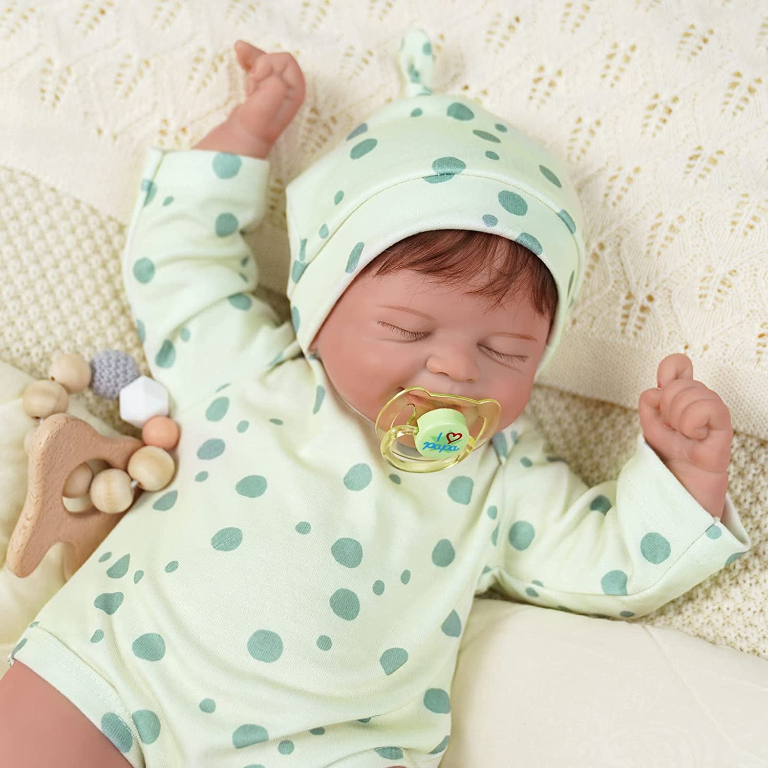 JIZHI Realistic Newborn Reborn Baby Cute Lifelike Baby Dolls Girl with Clothes and Toy Accessories Gift for Kids 3+