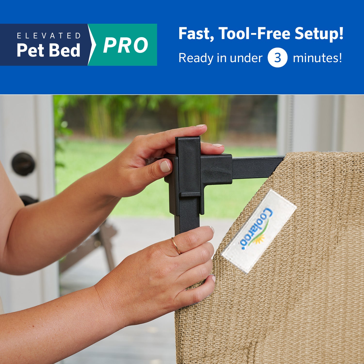 Coolaroo Cooling Elevated Dog Bed Pro， Medium， Fits in 42in Crates， Nutmeg