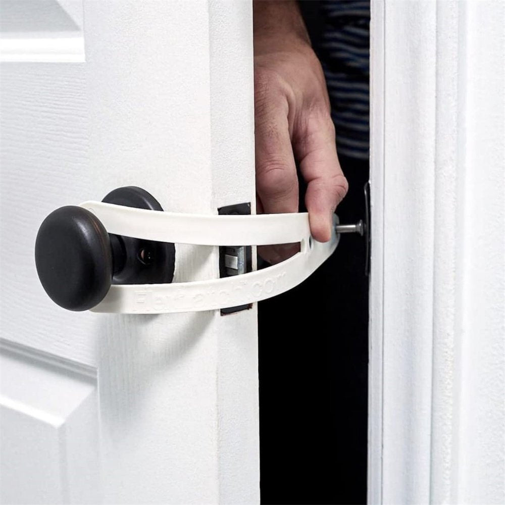 Cat Door Holder Latch - White Cat Door Alternative Installs Fast Flex Latch Strap Let Cats in and Keeps Dogs Out of Litter andFood