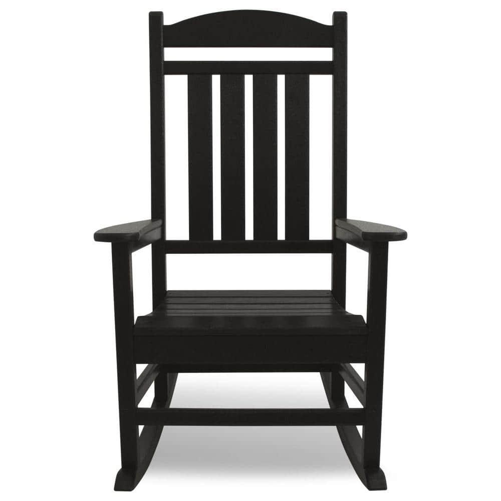 POLYWOOD Presidential Black Patio Rocker
