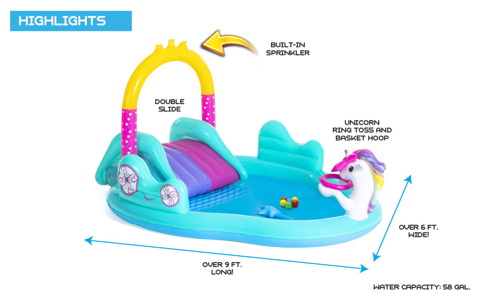 H2OGO! Magical Unicorn Carriage Play Pool Center