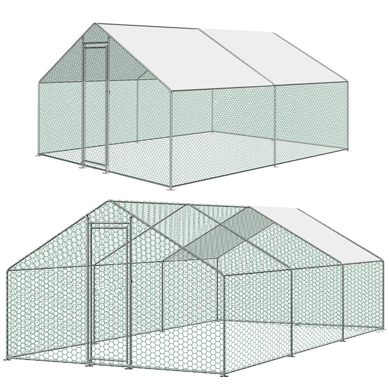 Large Walk in Chicken Run Coop Hen House Enclosure Backyard Poultry Cage Cover 10' x 10'