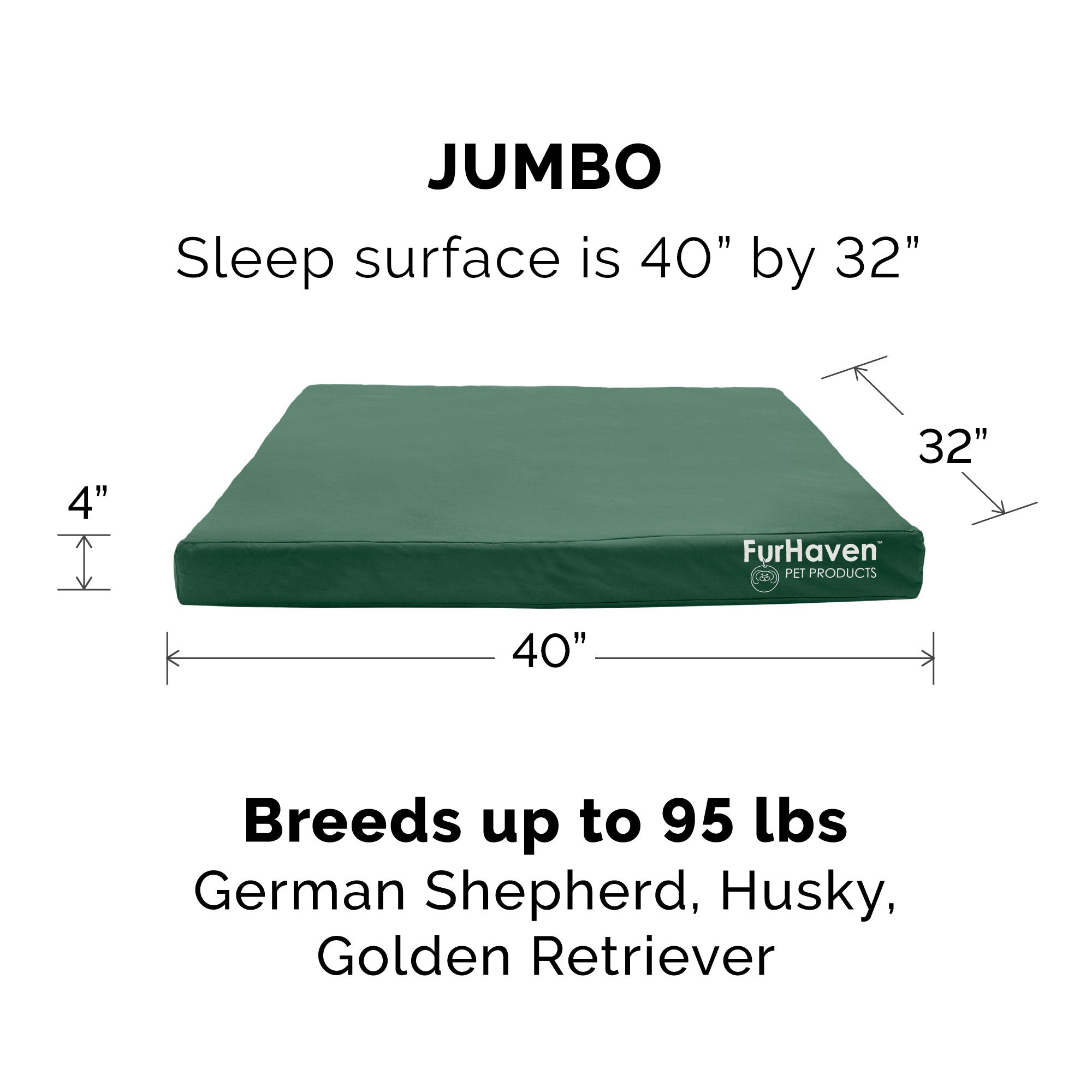 FurHaven | Deluxe Convolute Orthopedic Oxford Indoor/Outdoor Water-Resistant Pet Bed for Dogs and Cats， Forest， Jumbo