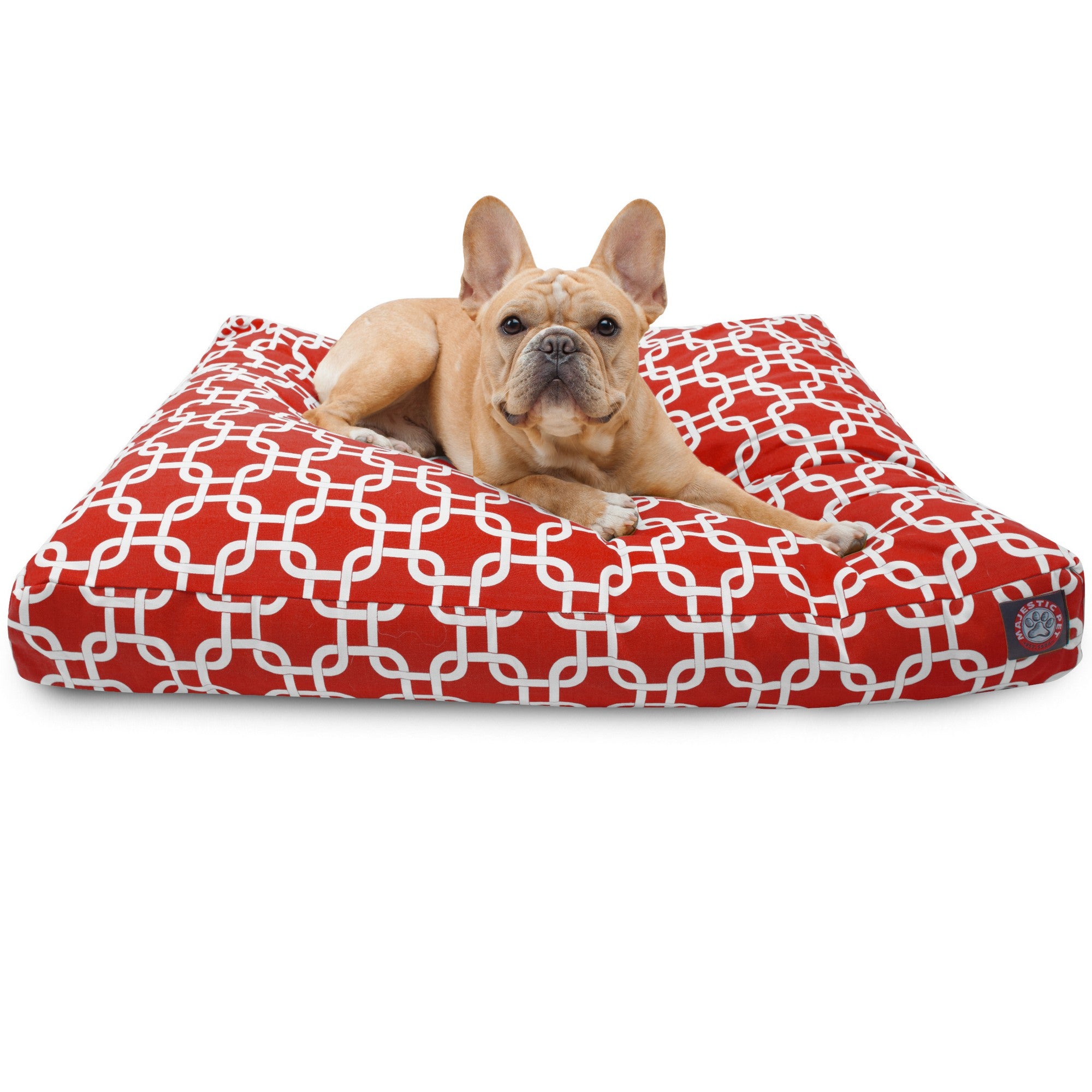 Majestic Pet | Links Shredded Memory Foam Rectangle Pet Bed For Dogs， Removable Cover， Red， Small