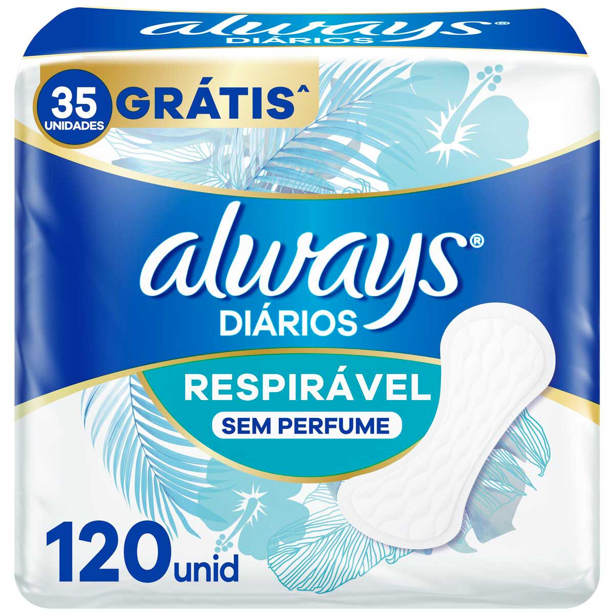 Protetor Diario Always Respiravel sem Perfume 120 Unidades