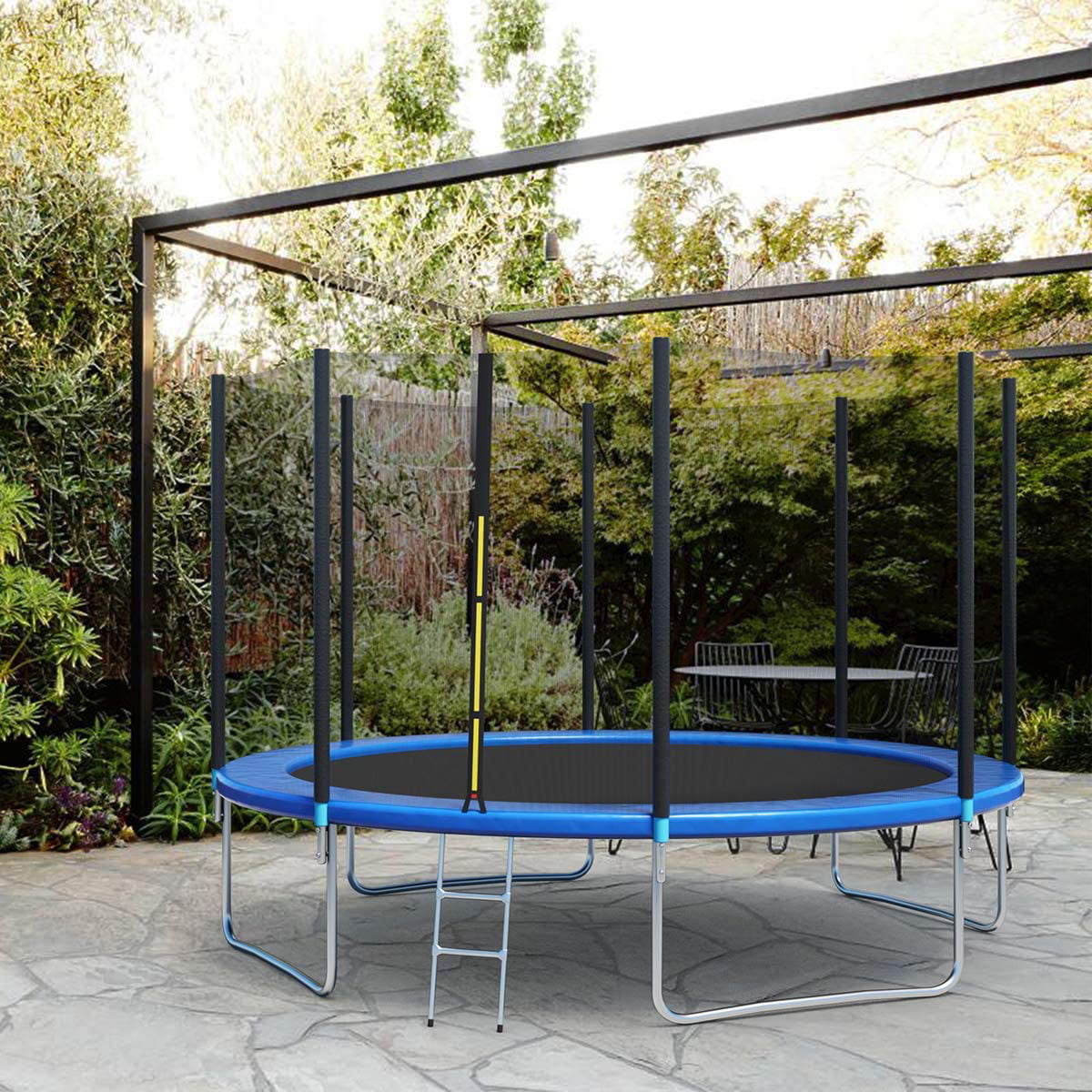 Trampoline for Kids， New Upgraded 14-Feet Outdoor Trampoline with Safety Enclosure Net， Heavy-Duty Round Trampoline for Indoor or Outdoor Backyard