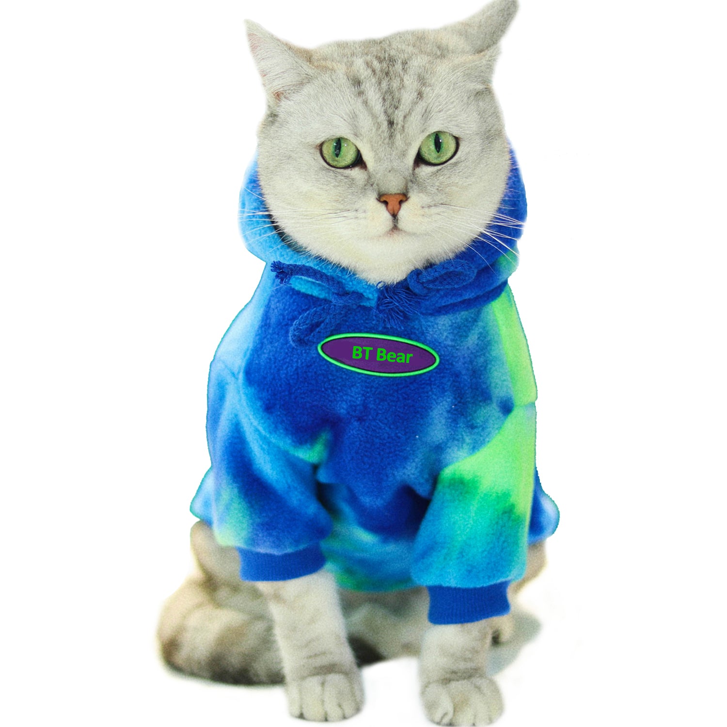 BT Bear Dog Hoodie Sweaters， Dog Winter Clothes， Pet Hooded Sweatershirt Pullover， Dog Outfit Coat Apparel for Small Medium Large Dogs Green XS