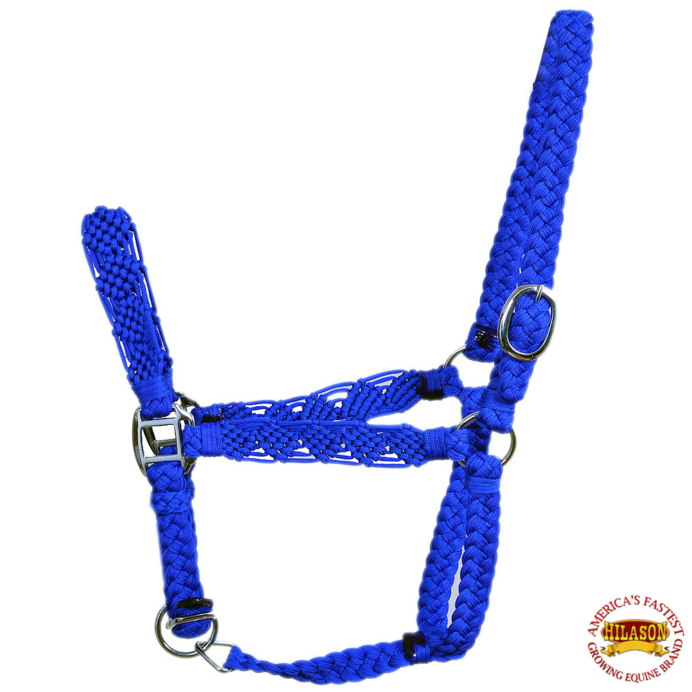 63DL Hilason Premium Flat Braided Paracord Horse Halter Turquoise