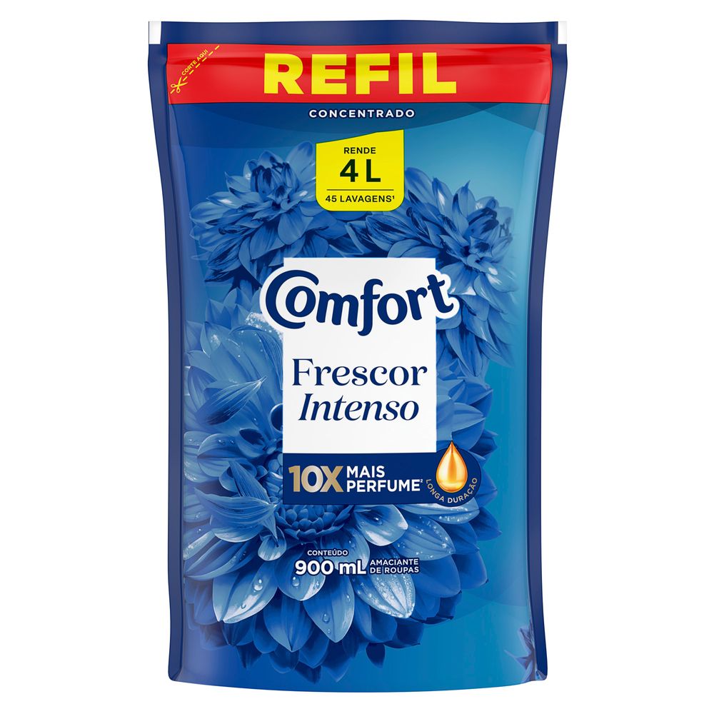 Amaciante Concentrado Comfort Frescor Intenso 900 ml Refil